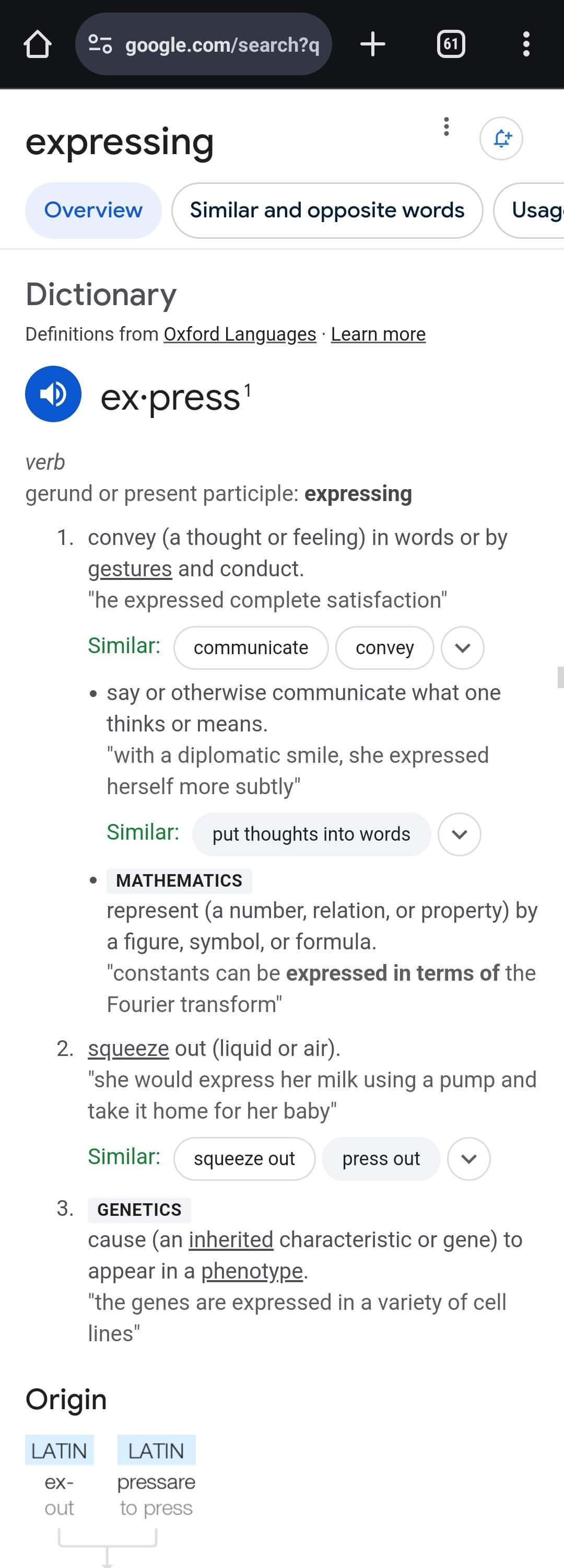 Expressing DEFINITION 